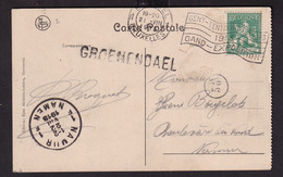 DDCC 845 - Carte-Vue TP Pellens BRUXELLES 1913 Vers NAMUR  - Griffe D'origine GROENENDAEL - Linear Postmarks