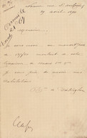 Vers 1890 Commande De Charbon Autographe Baronne De Doetinghem à Saint Aubain Namur - 1800 – 1899