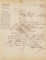 1867 Charbon Cloudt Aulit Mons Vers Charbonnages De Noël Sart Culpart à Gilly - 1800 – 1899