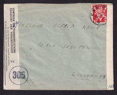 DDCC 849 - Enveloppe TP Lion V ENGIS 1945 Vers LUXEMBOURG - RARE Double Censure Belge Et Luxembourgeoise - WW II (Covers & Documents)