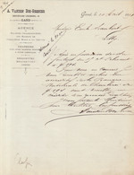 1891 Charbon Vanden Bos Grenier Gand Vers Charbonnages De Noel Sart Culpart Gilly - 1800 – 1899