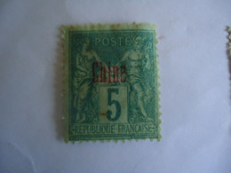 CHINA  FRANCE  USED STAMPS  5C  WITH  POSTMARK - Other & Unclassified