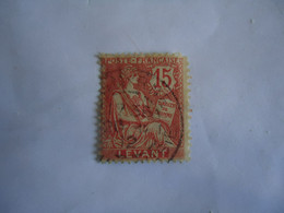 LEVANT   FRANCE  USED STAMPS 15  WITH  POSTMARK     SMYRNE 1912 - Other & Unclassified