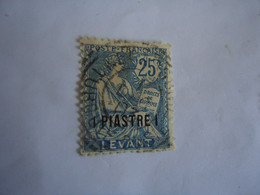 LEVANT   FRANCE  USED STAMPS   25C  OVERPRINT  WITH  POSTMARK - Altri & Non Classificati