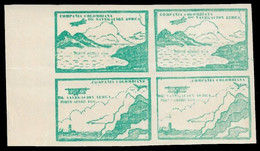 COLUMBIA 1920 AIRMAIL LUFTPOST 0,10C X 4 MNH Mi.11,12 SHEET MARGIN. CAT. €300 - Kolumbien