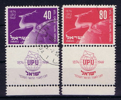 Israel: Mi  28 + 29 Cancelled - Used Stamps (with Tabs)