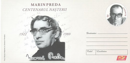 Romania Postal Stationery / Marin Preda - Ecrivains