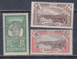 Martinique N° 93 + 97 + 99 XX  Partie De Série : Les 3 Valeurs Surchargées Sans Charnière, TB - Postage Due