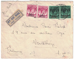 LETTRE Avec TIMBRES SURCHARGÉS BMA MALAYA ETIQUETTE PAR AVION BY AIR MAIL Pour MONTHÉRY FRANCE - Malaya (British Military Administration)