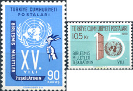 172169 MNH TURQUIA 1960 15 ANIVERSARIO DE LAS NACIONES UNIDAS - Collezioni & Lotti