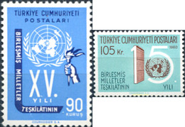 172169 MNH TURQUIA 1960 15 ANIVERSARIO DE LAS NACIONES UNIDAS - Colecciones & Series