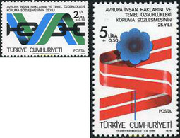 179234 MNH TURQUIA 1978 25 ANIVERSARIO DE LA ENTRADA EN VIGOR DE LA CONVENCION EUROPEA DE LOS DERECHOS HUMANOS - Colecciones & Series