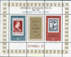 173080 MNH TURQUIA 1981 CENTENARIO CENTRE DEL NACIMIENTO DE ATATURK Y BALKANFILA VIII - Lots & Serien