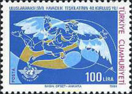 173217 MNH TURQUIA 1984 40 ANIVERSARIO DE LA ORGANIZACION AEREA CIVIL INTERNACIONAL - Collezioni & Lotti