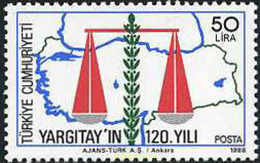 173532 MNH TURQUIA 1988 120 ANIVERSARIO DE LA CORTE DE CASACION - Colecciones & Series