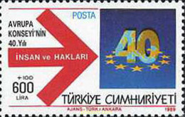 173541 MNH TURQUIA 1989 40 ANIVERSARIO DEL CONSEJO EUROPEU - Lots & Serien