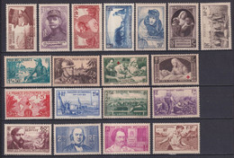 1940 - ANNEE COMPLETE YVERT N°451/469 * MLH  - COTE = 95 EUR. - - 1940-1949