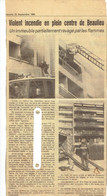 Article De Nice Matin Relatant Un Incendie Survenu à Beaulieu-sur-Mer (22/9/1984) - Historische Dokumente