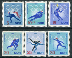 DDR / E. GERMANY 1968 Winter Olympic Games MNH / **.  Michel 1335-40 - Nuevos