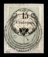 Antichi Stati Italiani - Lombardo Veneto - Ostiglia (P.ti 5) - 15 Cent (3) Usato Su Frammento  - Fiecchi + A./E. Diena - Altri & Non Classificati