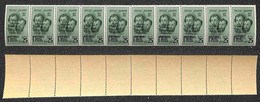 C.L.N. - Imperia - 1945 - 25 Cent Bandiera (13) - Striscia Orizzontale Di 10 - Notati Gli Errori 13b (due) + 13c - Gomma - Other & Unclassified