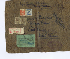 Indochine Front Of Registered Cover From Laithieu , Mixed Stamps And Custom Label - Covers & Documents