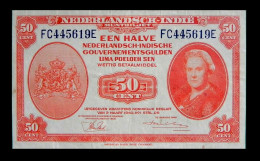 # # # Banknote Niederländisch Indien (Neth. Indies) 50 Cents 1943 # # # - Indes Neerlandesas