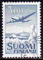 SUOMI FINLAND FINLANDIA FINLANDE 1963 AIR POST MAIL AIRMAIL DC-6 3.00m USED USATO OBLITERE' - Gebruikt