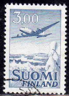 SUOMI FINLAND FINLANDIA FINLANDE 1963 AIR POST MAIL AIRMAIL DC-6 3.00m USED USATO OBLITERE' - Used Stamps