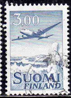 SUOMI FINLAND FINLANDIA FINLANDE 1963 AIR POST MAIL AIRMAIL DC-6 3.00m USED USATO OBLITERE' - Usati