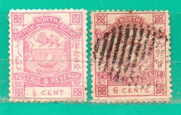 1 Australia-Borneo 1889/92 Yvert 34 Y 40 Usados TT:Barcos,Leones - Oblitérés