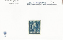57049 ) USA  1914 *Mint Wmk USPS - Unused Stamps