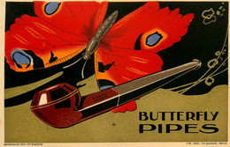 BUTTERFLY Pipes * CPA Illustrateur Art Nouveau Art Déco Publicitaire Ancienne * Pipe Pipes Tabac Papillon Pub Publicité - Publicité