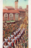 ARTE - ANNIBALE PISTELLI - CARTOLINA FG NUOVA - PROCESSIONE A LUCCA - 7° MOSTRA AI FRATI - CAMAIORE 1974 - Artisanat