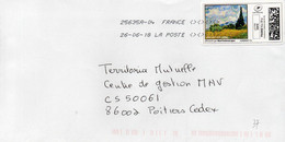 Timbre En Ligne Lettre Verte 20g Max (Vincent Van Gogh) Oblit Toshiba TSC 1000 25635A-04 Flamme Muette Du 26/06/18 - Timbres à Imprimer (Montimbrenligne)