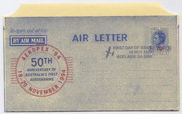 AUSTRALIE AEROGRAMME FDC AEROPEX 1994 - Aérogrammes