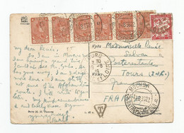 Russie Moscou Pour Tours 37 France Timbre Taxe 30 Centimes Rouge En 1936 - 1960-.... Covers & Documents