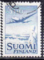 SUOMI FINLAND FINLANDIA FINLANDE 1963 AIR POST MAIL AIRMAIL DC-6 3.00m USED USATO OBLITERE' - Used Stamps