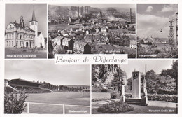 DIFFERDANGE -  LUXEMBOURG - CPSM MULTIVUES DENTELEE DES ANNEES 1950-1960..... - Differdingen