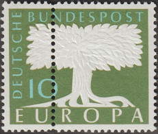 Allemagne 1957 Y&T 140 Mi 268w. Curiosité, Dentelure Verticale Intempestive. Europa 1957. MNH, Sans Charnière Postfrisch - 1957