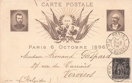 CPA Commémorative Visite Du TSAR II PARIS Le 6 OCTOBRE 1896 - Cachet 1er Jour 6 Octobre1896 - Entier Postal - Geschichte