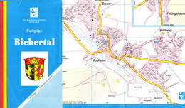 Biebertal Bei Giessen ~1989 Stadtplan Mit Strassenverzeichnis U Nachbarorte Topographie Landkarte - Cartes Topographiques