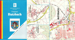 Butzbach Hessen Taunus ~1989 Stadtplan Mit Strassenverzeichnis U Nachbarorte Topographie Landkarte - Cartes Topographiques