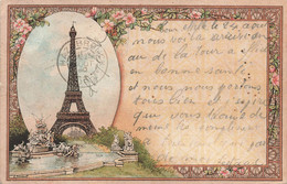 CPA Fraipont - PARIS - Tour Eiffel - Carte Pionnière Circulée - Cachet Du Sommet 1890 - Illustrateur Fraipont - Rare - Eiffeltoren