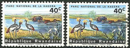 Rwanda Rwandaise Ruanda 1965 Parc Kagera Grue Couronnée Garde-boeufs Kranich Crane ( Yvert 100 , Michel 106) - Grues Et Gruiformes