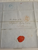 Lettre 1850 BANK OF IRELAND BELFAST POUR BALLYMONEY  Cachet Rouge Et Bleu - Vorphilatelie