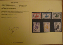 Belgian Congo Belge 1942  : CP 18 à 23 OBLI.   CAT.: 1430,00€  VICICONGO         RARE + CERTIFICAT - Spoorwegzegels