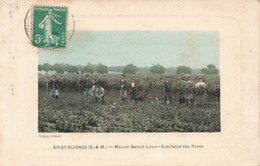 CPA GRISY SUISNES - Maison Benoit Louis - Cueillette Des Roses - Anime - Voisin Editeur - Landwirtschaftl. Anbau