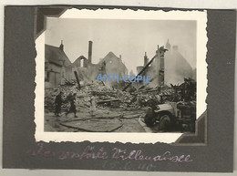 WW2 PHOTO ORIGINALE ALLEMANDE VILLENAUXE LA GRANDE Ruines Fumantes P. Nogent Romilly Sur Seine Et Marne 15 Juin 1940 - 1939-45