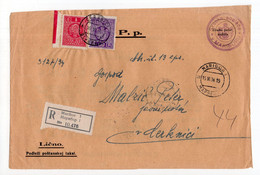 1934. KINGDOM OF YUGOSLAVIA,SLOVENIA,MARIBOR RECORDED COVER TO CERKNICA,POSTAGE DUE - Impuestos